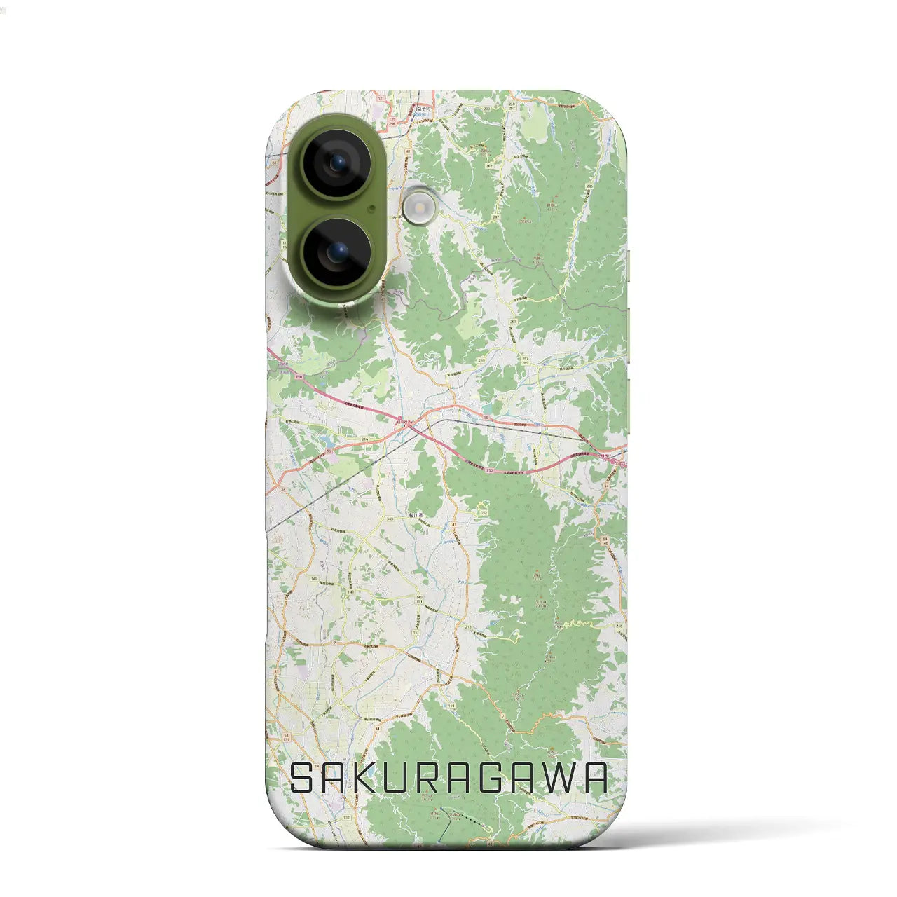 【桜川（茨城県）】地図柄iPhoneケース（バックカバータイプ）