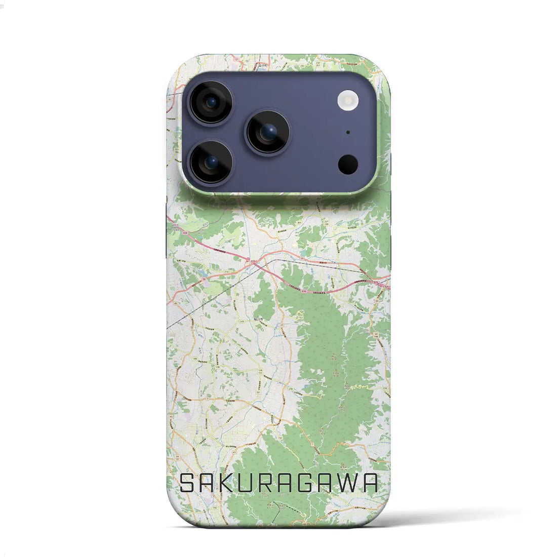 【桜川（茨城県）】地図柄iPhoneケース（バックカバータイプ）ナチュラル・iPhone 17 Pro Max 用