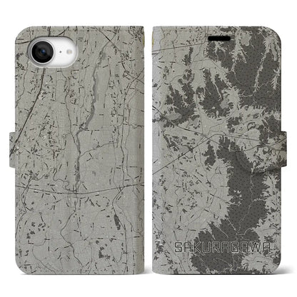 【桜川（茨城県）】地図柄iPhoneケース（手帳タイプ）