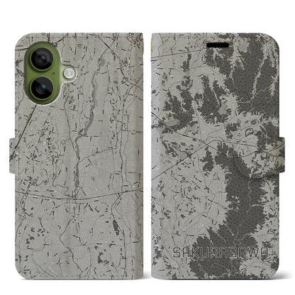 【桜川（茨城県）】地図柄iPhoneケース（手帳タイプ）