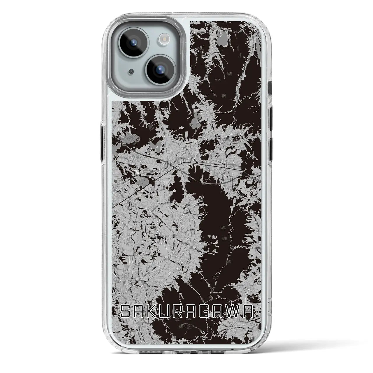 【桜川（茨城県）】地図柄iPhoneケース（MagSafeタイプ）