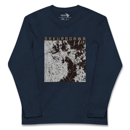 【桜川（茨城県）】地図柄ロングスリーブTシャツ