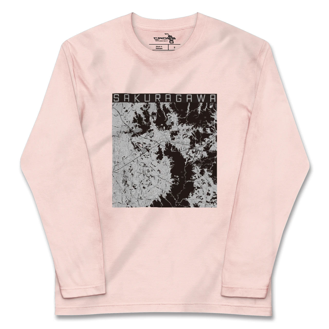 【桜川（茨城県）】地図柄ロングスリーブTシャツ