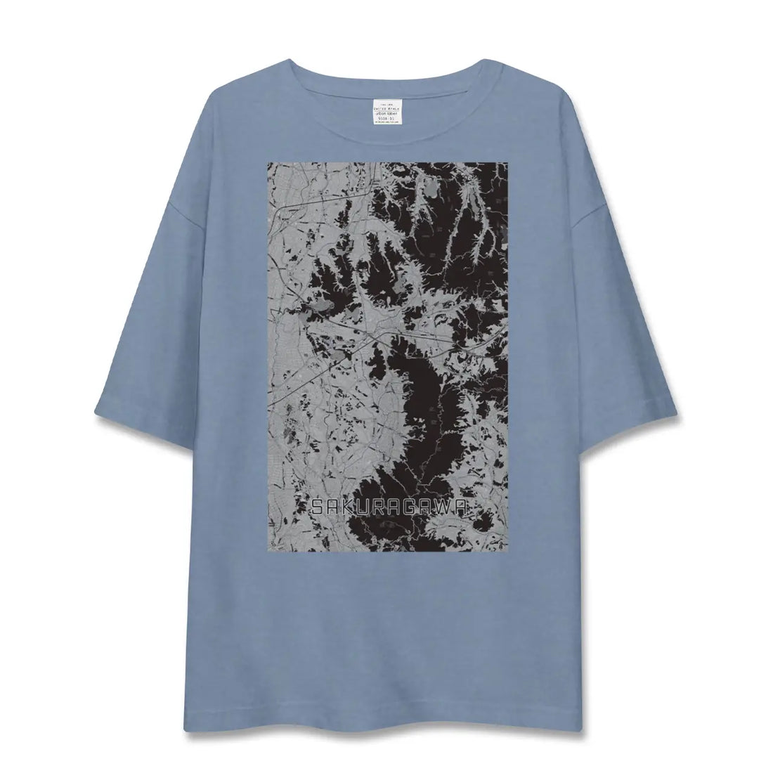【桜川（茨城県）】地図柄ビッグシルエットTシャツ