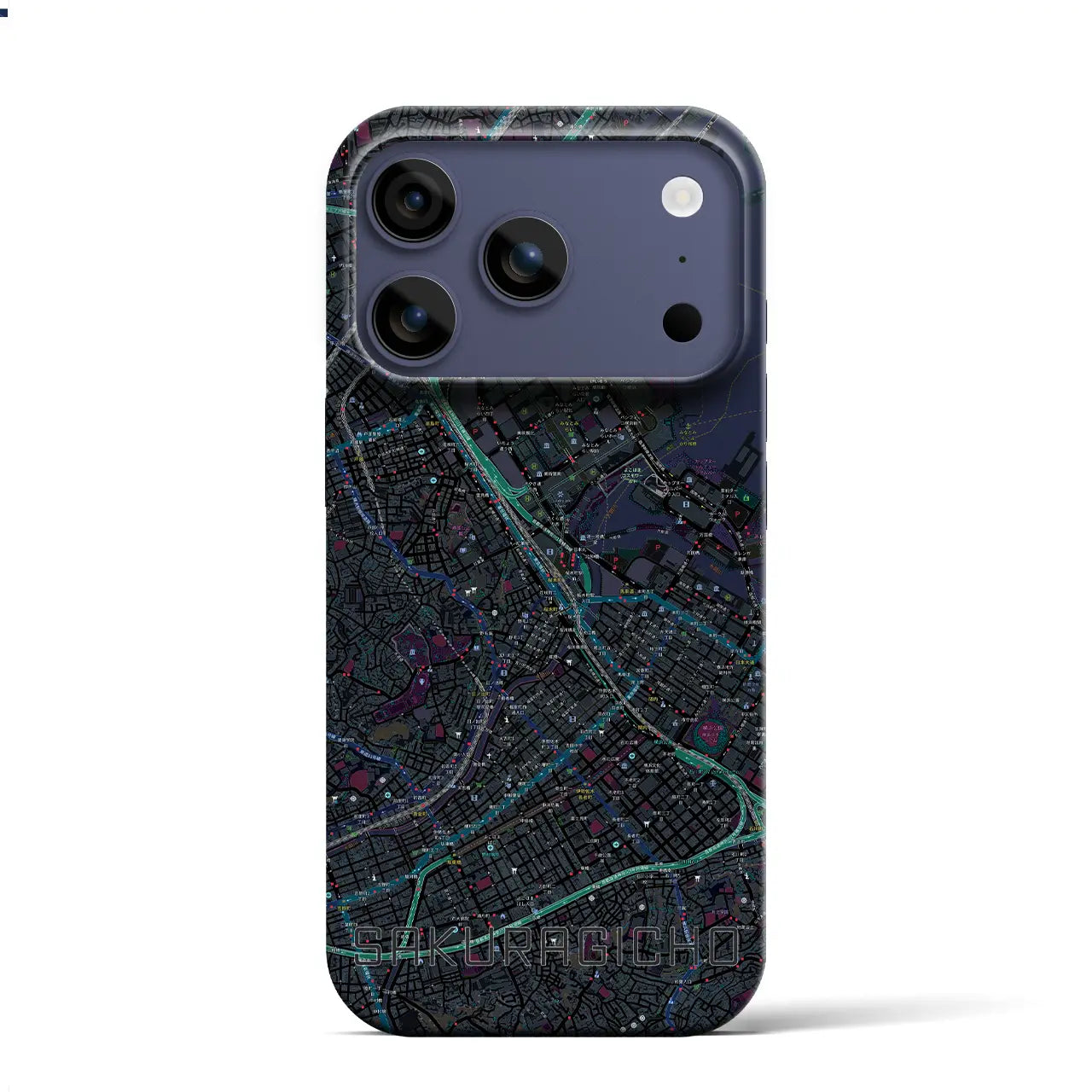 【桜木町（神奈川県）】地図柄iPhoneケース（バックカバータイプ）