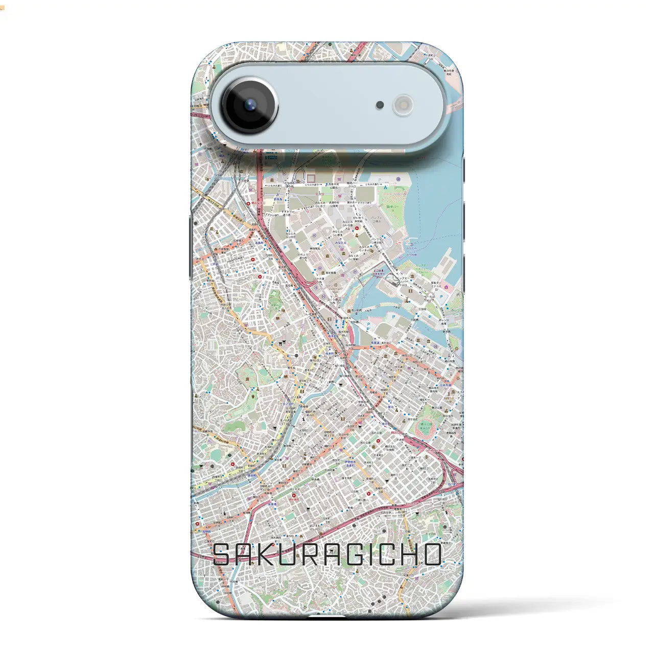 【桜木町（神奈川県）】地図柄iPhoneケース（バックカバータイプ）