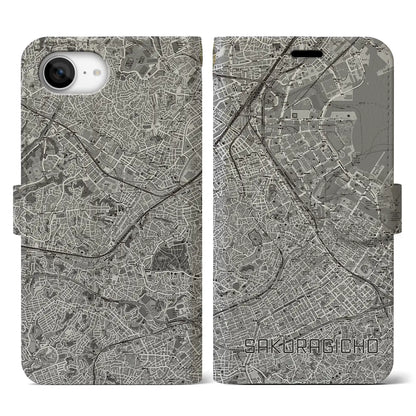 【桜木町（神奈川県）】地図柄iPhoneケース（手帳タイプ）