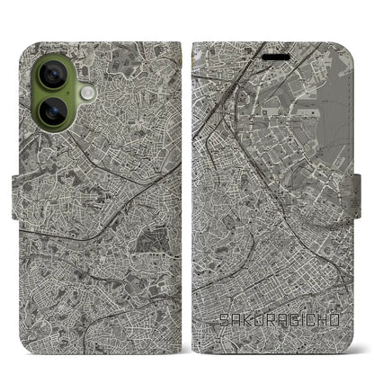 【桜木町（神奈川県）】地図柄iPhoneケース（手帳タイプ）