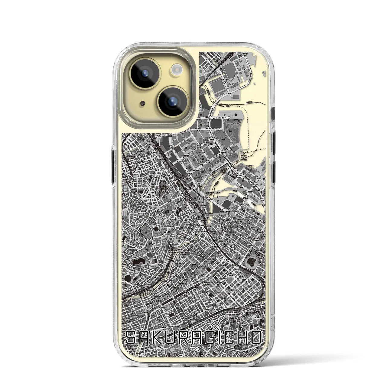【桜木町（神奈川県）】地図柄iPhoneケース（MagSafeタイプ）
