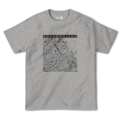 【桜木町（神奈川県）】地図柄ヘビーウェイトTシャツ