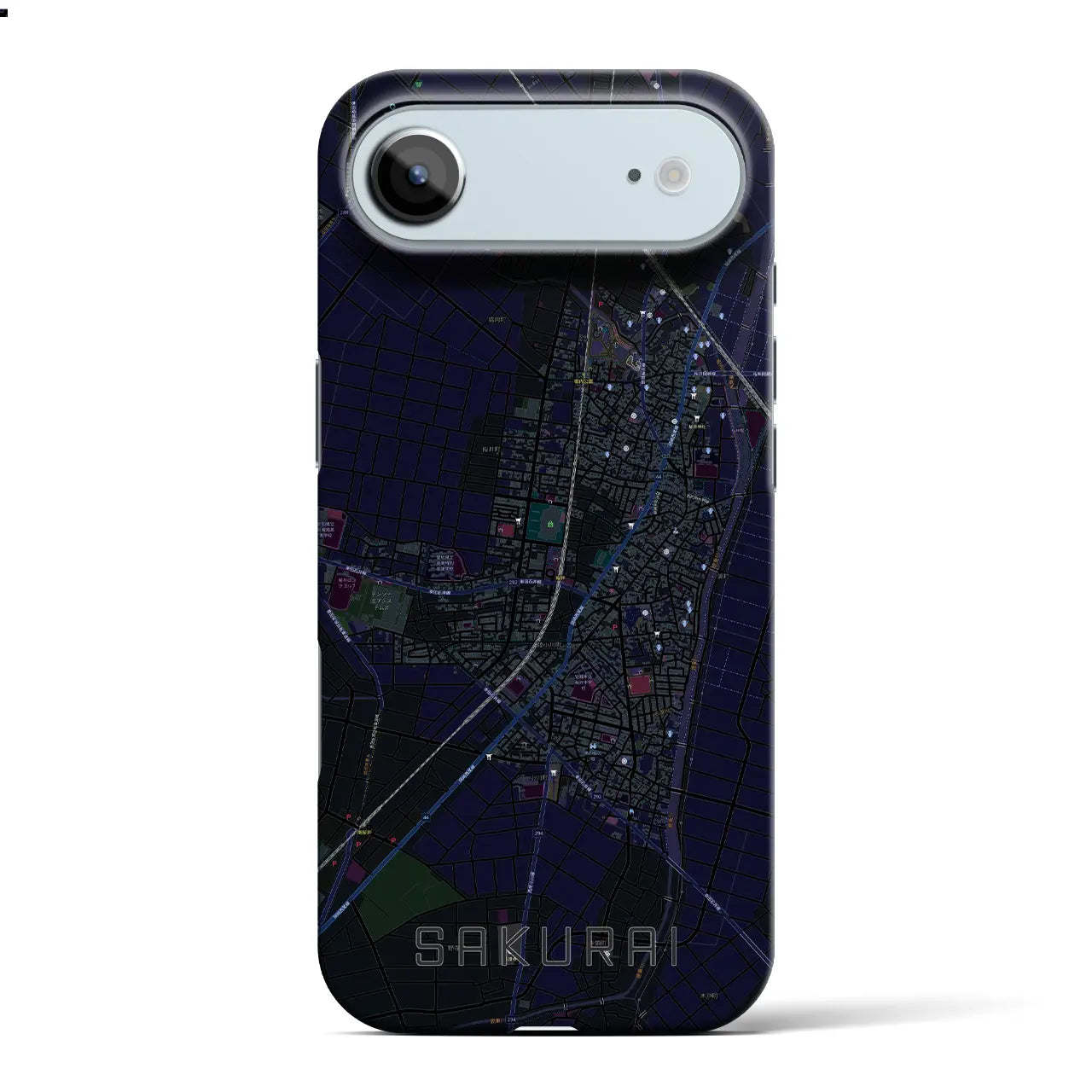 【桜井（愛知県）】地図柄iPhoneケース（バックカバータイプ）