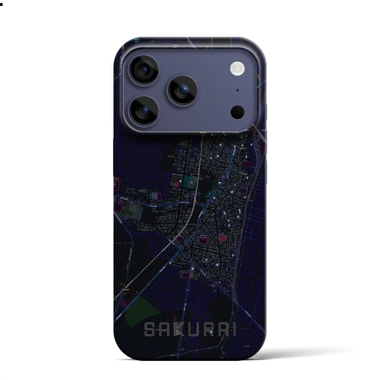 【桜井（愛知県）】地図柄iPhoneケース（バックカバータイプ）