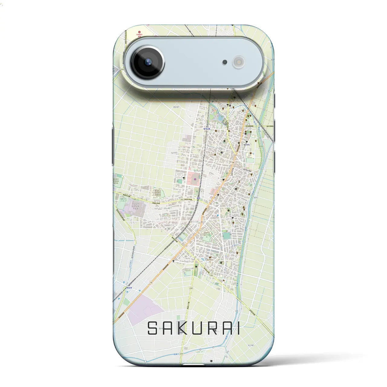 【桜井（愛知県）】地図柄iPhoneケース（バックカバータイプ）