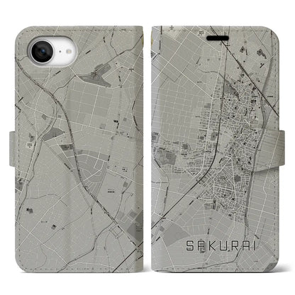 【桜井（愛知県）】地図柄iPhoneケース（手帳タイプ）