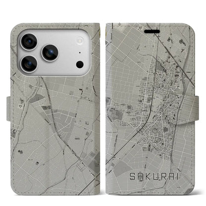 【桜井（愛知県）】地図柄iPhoneケース（手帳タイプ）