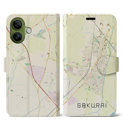 【桜井（愛知県）】地図柄iPhoneケース（手帳タイプ）