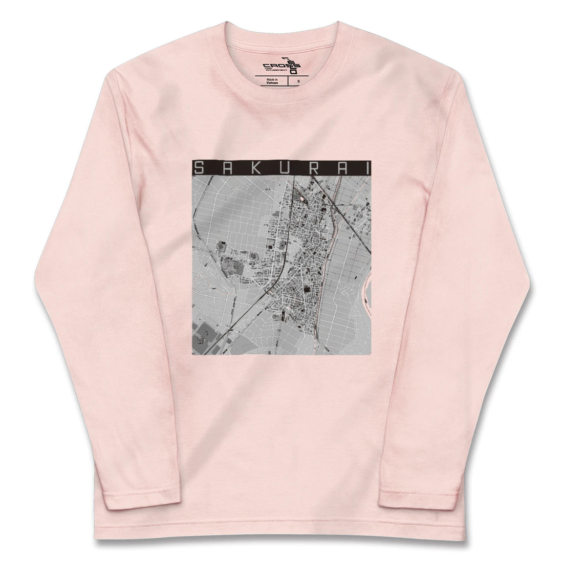 【桜井（愛知県）（愛知県）】地図柄ロングスリーブTシャツ