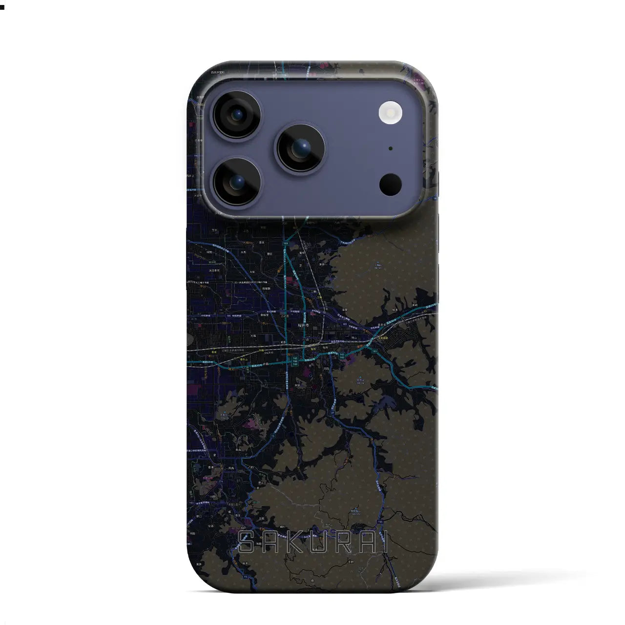 【桜井（奈良県）】地図柄iPhoneケース（バックカバータイプ）