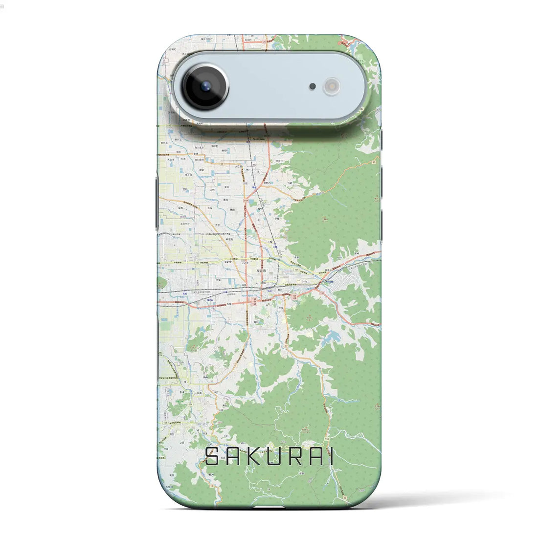 【桜井（奈良県）】地図柄iPhoneケース（バックカバータイプ）ナチュラル・iPhone 17 Pro Max 用