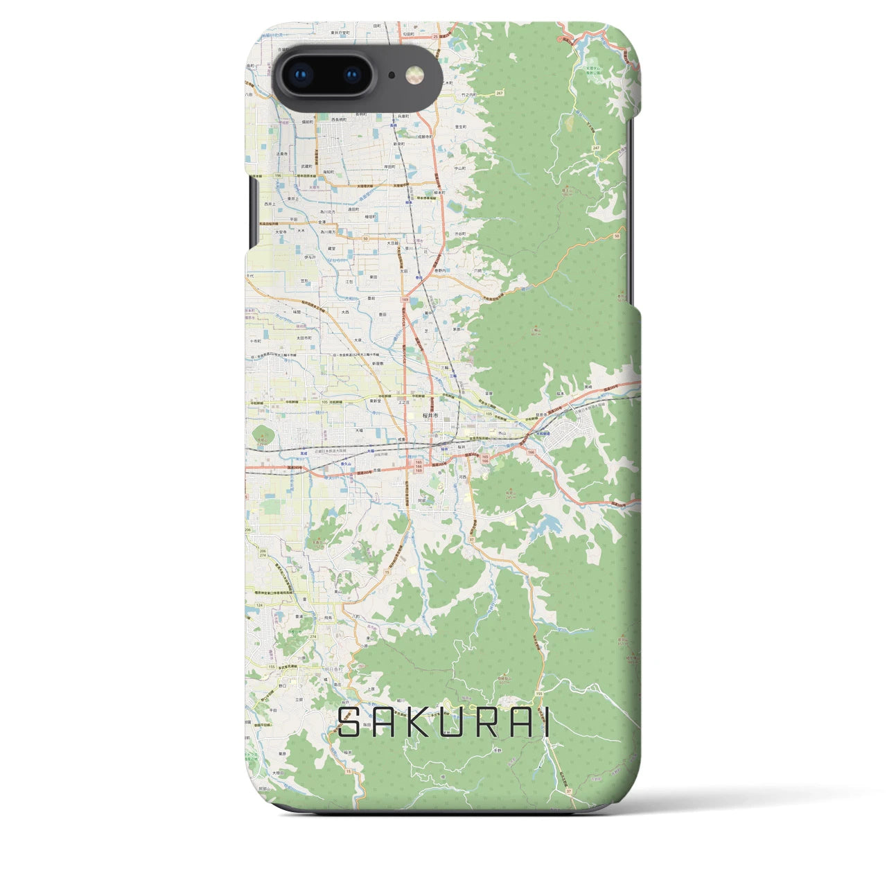 【桜井（奈良県）】地図柄iPhoneケース（バックカバータイプ）