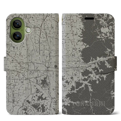 【桜井（奈良県）】地図柄iPhoneケース（手帳タイプ）