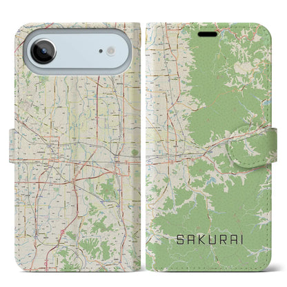 【桜井（奈良県）】地図柄iPhoneケース（手帳タイプ）