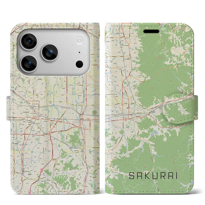 【桜井（奈良県）】地図柄iPhoneケース（手帳タイプ）