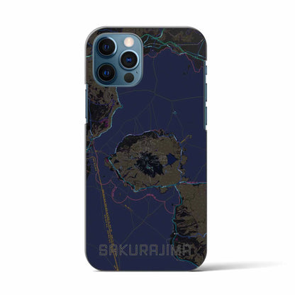 【桜島（鹿児島県）】地図柄iPhoneケース（バックカバータイプ）