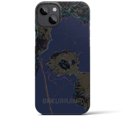 【桜島（鹿児島県）】地図柄iPhoneケース（バックカバータイプ）