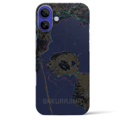 【桜島（鹿児島県）】地図柄iPhoneケース（バックカバータイプ）