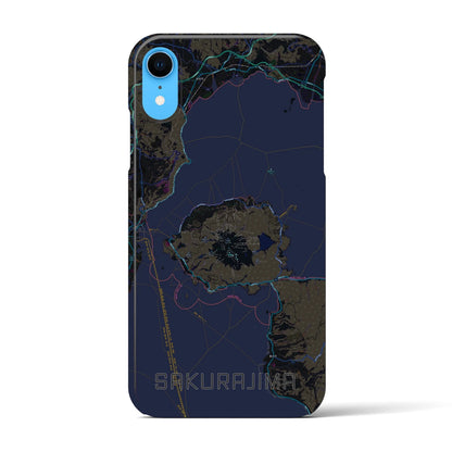 【桜島（鹿児島県）】地図柄iPhoneケース（バックカバータイプ）