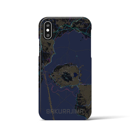【桜島（鹿児島県）】地図柄iPhoneケース（バックカバータイプ）