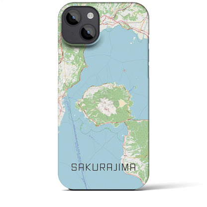【桜島（鹿児島県）】地図柄iPhoneケース（バックカバータイプ）