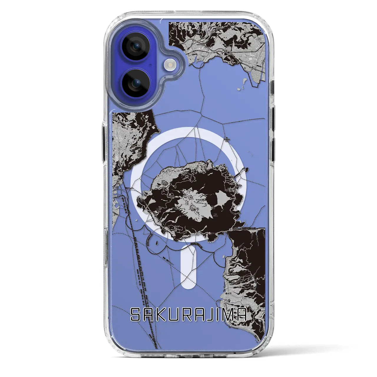 【桜島（鹿児島県）】地図柄iPhoneケース（MagSafeタイプ）