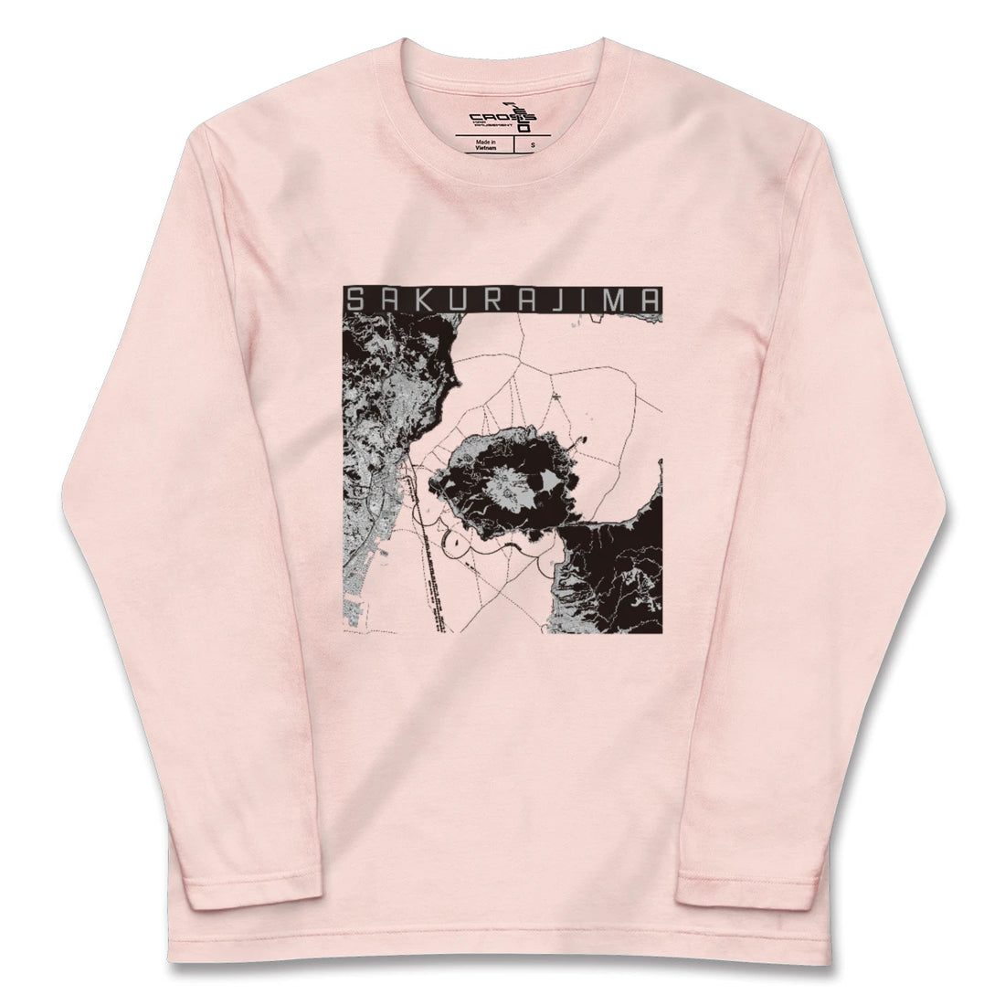 【桜島(鹿児島県)】地図柄ロングスリーブTシャツ
