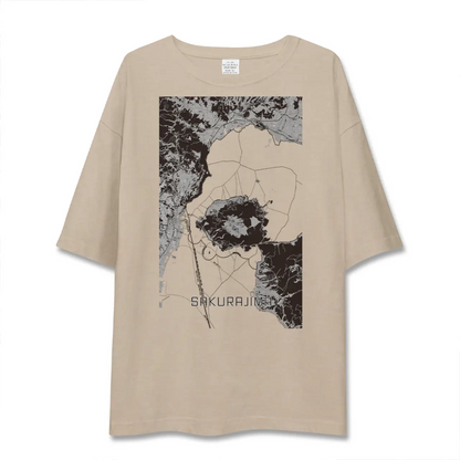 【桜島（鹿児島県）】地図柄ビッグシルエットTシャツ