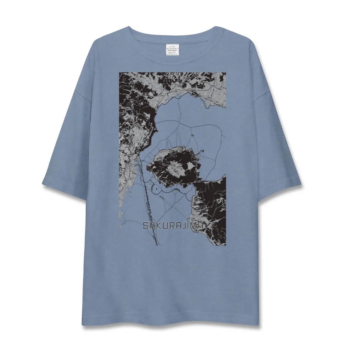 【桜島（鹿児島県）】地図柄ビッグシルエットTシャツ