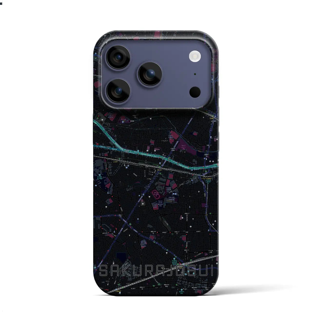 【桜上水（東京都）】地図柄iPhoneケース（バックカバータイプ）