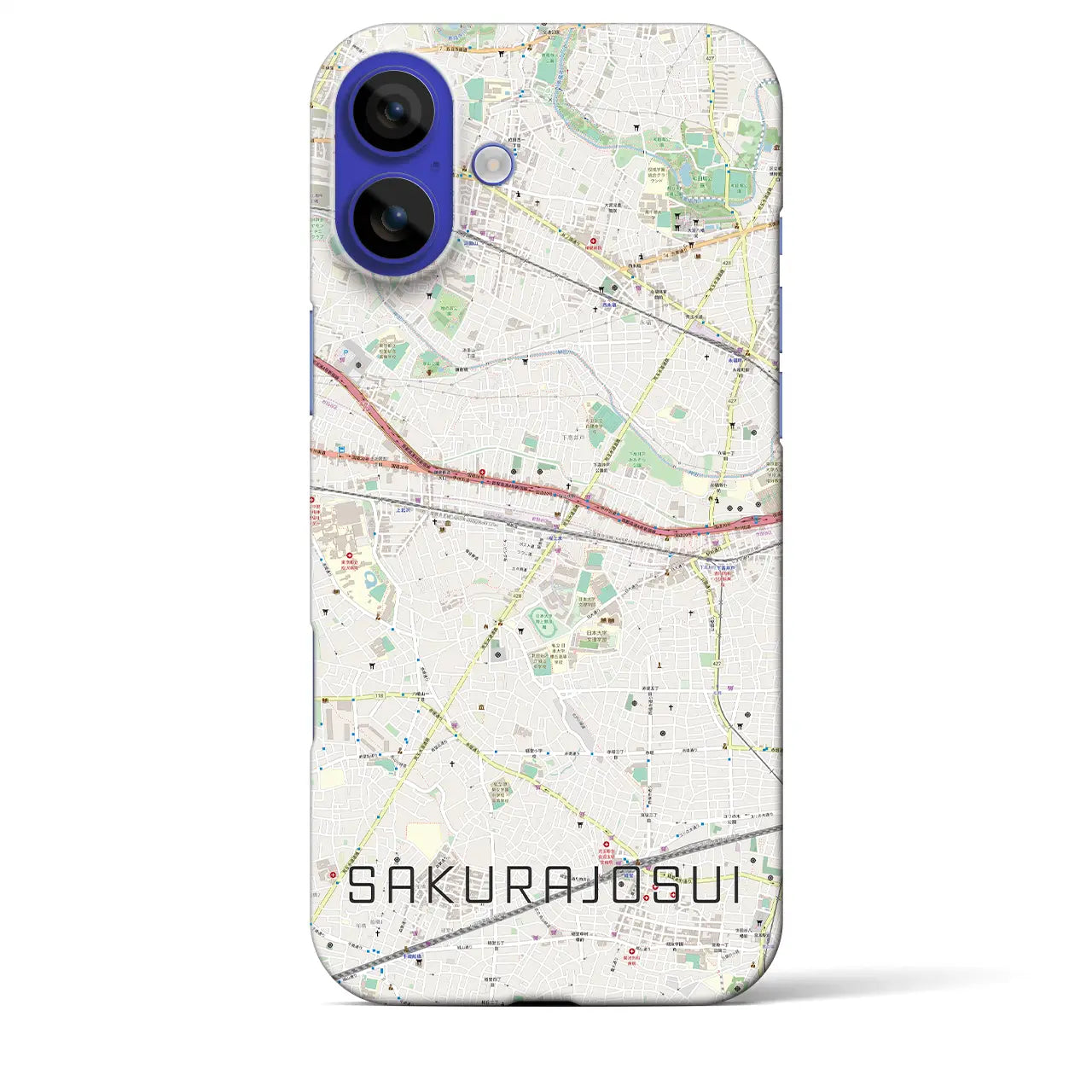 【桜上水（東京都）】地図柄iPhoneケース（バックカバータイプ）ナチュラル・iPhone 16 Pro Max 用