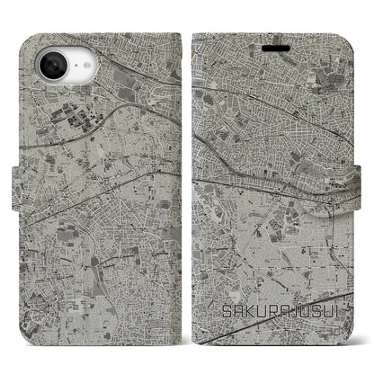 【桜上水（東京都）】地図柄iPhoneケース（手帳タイプ）