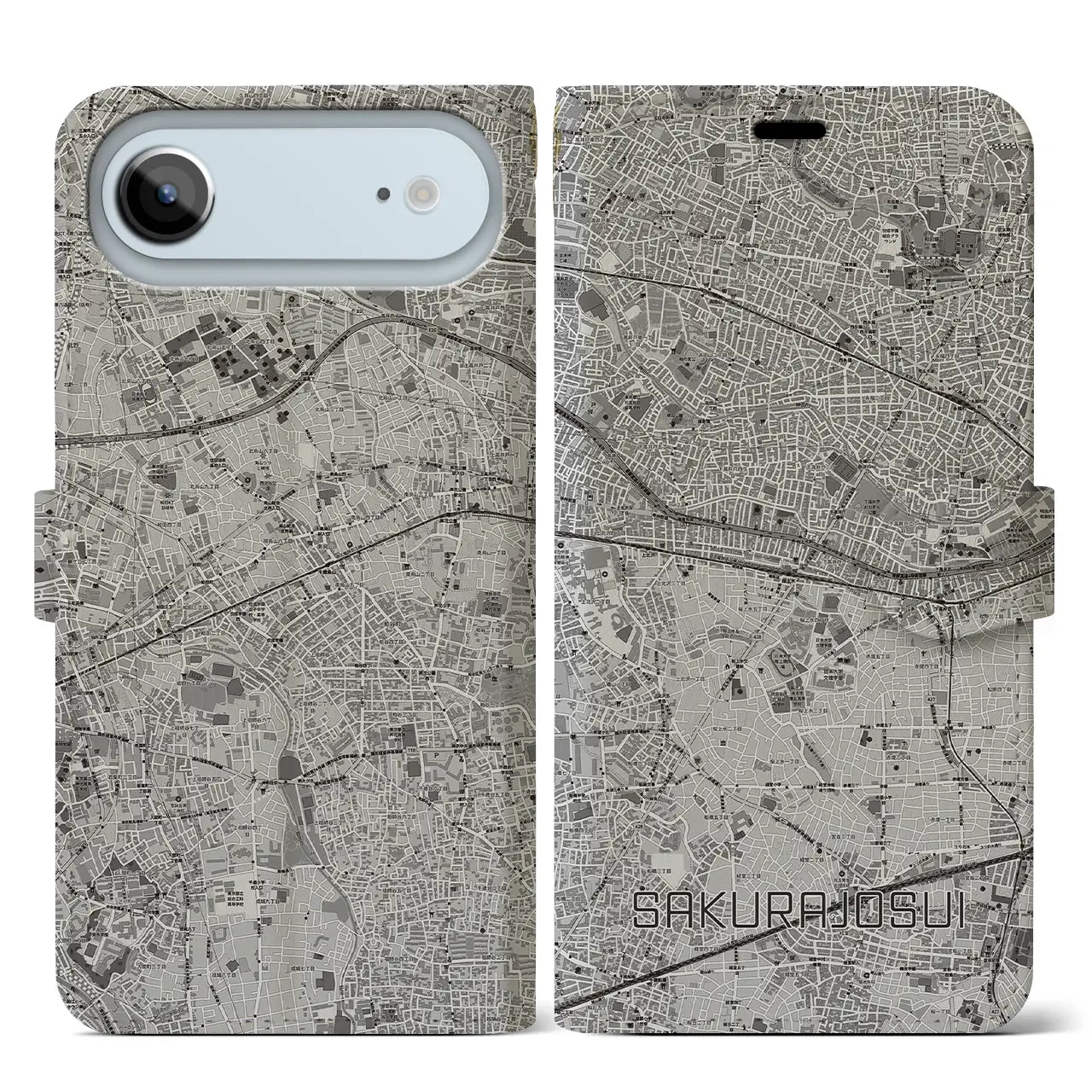 【桜上水（東京都）】地図柄iPhoneケース（手帳タイプ）