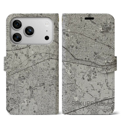 【桜上水（東京都）】地図柄iPhoneケース（手帳タイプ）
