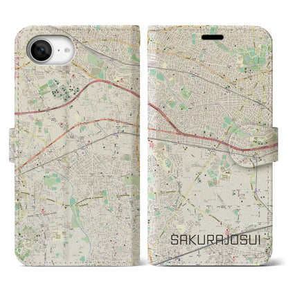 【桜上水（東京都）】地図柄iPhoneケース（手帳タイプ）