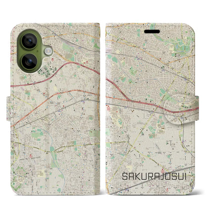 【桜上水（東京都）】地図柄iPhoneケース（手帳タイプ）