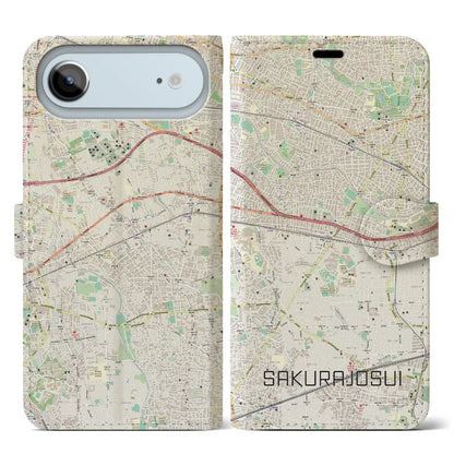【桜上水（東京都）】地図柄iPhoneケース（手帳タイプ）