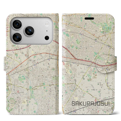 【桜上水（東京都）】地図柄iPhoneケース（手帳タイプ）