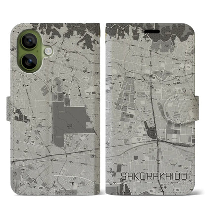 【桜街道（東京都）】地図柄iPhoneケース（手帳タイプ）