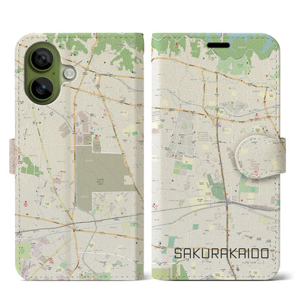 【桜街道（東京都）】地図柄iPhoneケース（手帳タイプ）