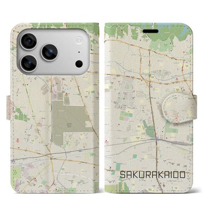 【桜街道（東京都）】地図柄iPhoneケース（手帳タイプ）