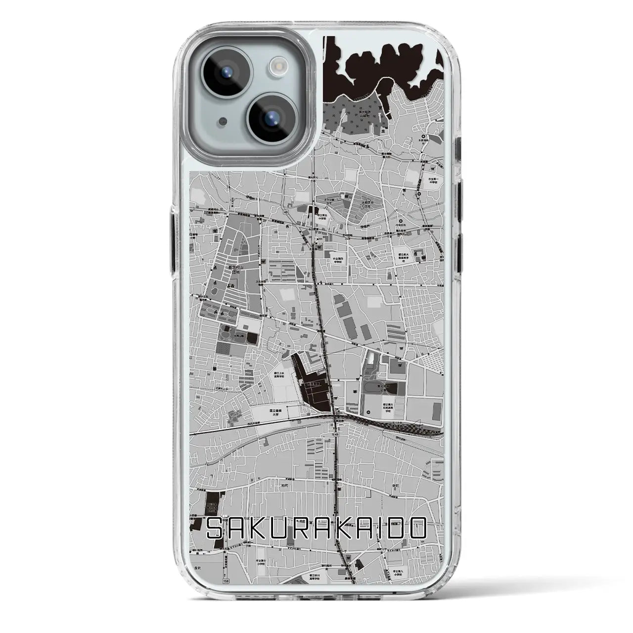 【桜街道（東京都）】地図柄iPhoneケース（MagSafeタイプ）